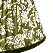 Load image into Gallery viewer, TRADITIONAL GATHERED LAMPSHADE - Miss Green Floral Indian Block Print
