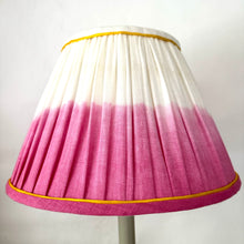 Load image into Gallery viewer, TRADITIONAL GATHERED LAMPSHADE - Pink Dip Dyed Linen
