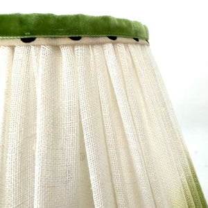 TRADITIONAL GATHERED LAMPSHADE - Green dip dye with Polka Dot