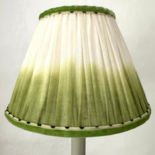 Load image into Gallery viewer, TRADITIONAL GATHERED LAMPSHADE - Green dip dye with Polka Dot
