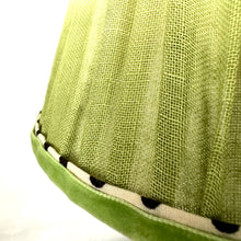 Load image into Gallery viewer, TRADITIONAL GATHERED LAMPSHADE - Green dip dye with Polka Dot
