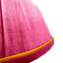 Load image into Gallery viewer, TRADITIONAL GATHERED LAMPSHADE - Pink Dip Dyed Linen
