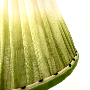 TRADITIONAL GATHERED LAMPSHADE - Green dip dye with Polka Dot