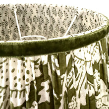 Load image into Gallery viewer, TRADITIONAL GATHERED LAMPSHADE - Miss Green Floral Indian Block Print
